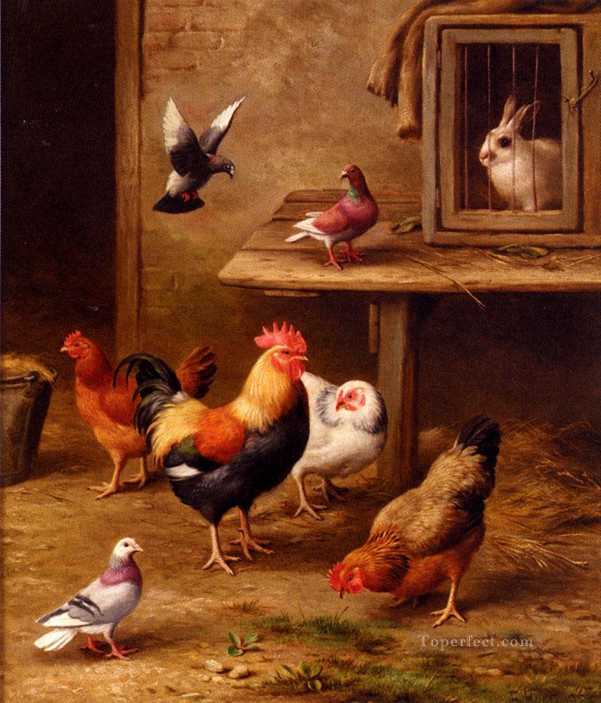 The Outside World poultry livestock barn Edgar Hunt Oil Paintings